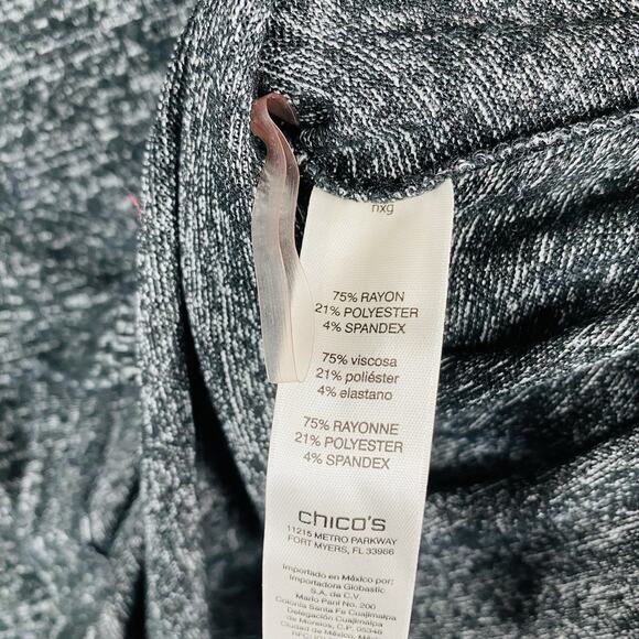 Chico's Size Large 12 2 Zenergy Stud Embellished Cowl Neck Sweater Black - Picture 6 of 7